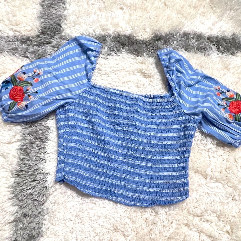 Flower shoulder crop top from target